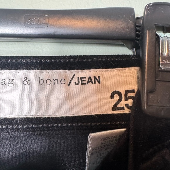 Rag & Bone Womens Black Velvet High Rise Ankle Skinny Style W1567Q232BLK Size 25 - Picture 3 of 7